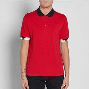 Raf Simons X Fred Perry Tipped Cuff Polo England Red Size 44/Large New With Tags